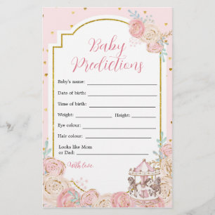 Papier Pink and Gold Magical Carousel Baby Predictions
