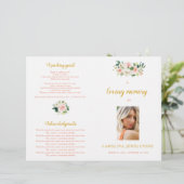 Papier Pink And Gold Woman Celebration Of Life Program (Debout devant)