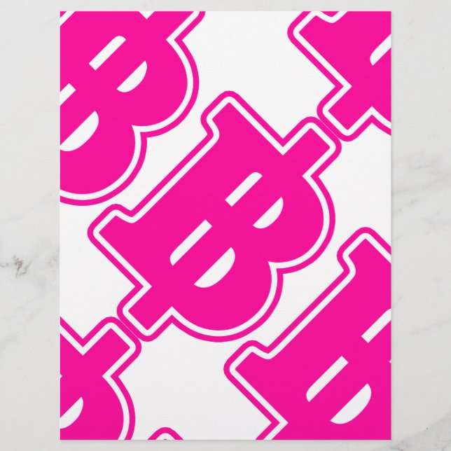 Papier PINK BAHT SIGNER ฿ Thai Devise ฿ (Devant)