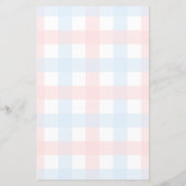 Papier Pink Blue Gingham Twins Baby Predictions Game (Dos)