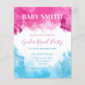 Papier Pink Blue Smoke Baby Genre Reveillez Invitation (Devant)