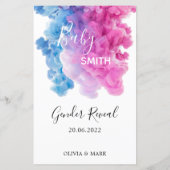 Papier Pink Blue Smoke Gender Revevevela Party Revevela M (Dos)