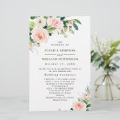 Papier Pink Blush Flowers Floral Mariage Cérémonie Progra (Debout devant)