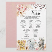 Papier Pink Boho Safari Party Animaux Fille sac à main je (Devant / Derrière)