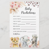 Papier Pink Boho Safari Party Animaux prédiction bébé (Devant)