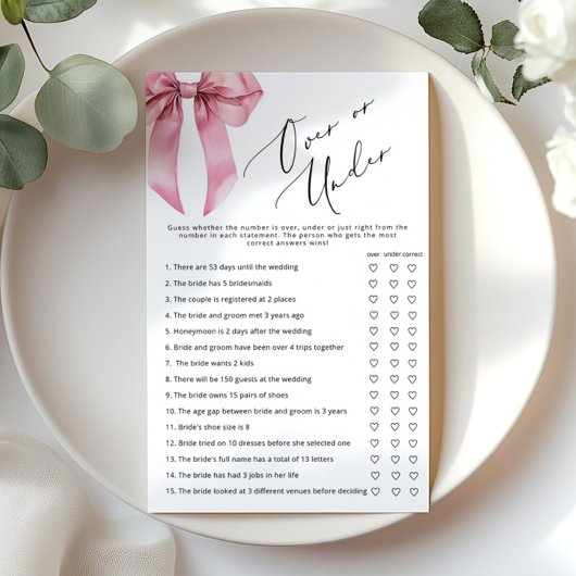 Papier Pink Bow au-dessus ou sous la douche de nage