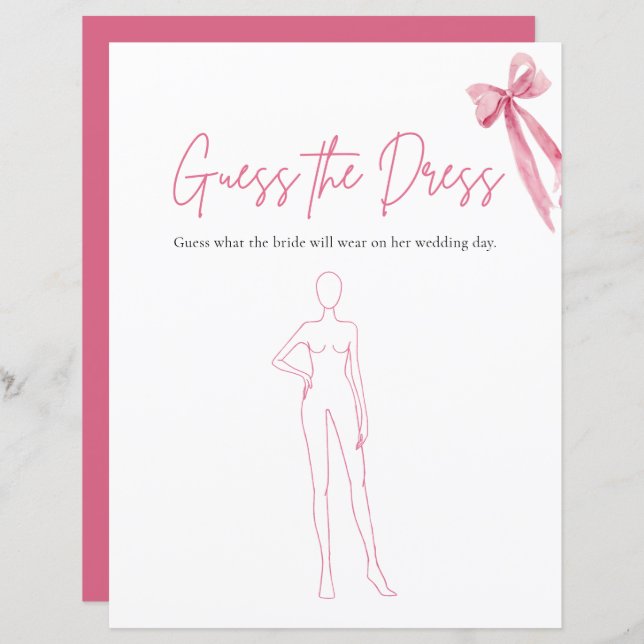 Papier Pink Bow Devine Le Jeu De Fête des mariées De Robe (Devant / Derrière)
