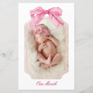 Papier Pink Bow Fancy ONE Girl Anniversaire Bannière de j