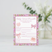 Papier Pink Bow Girl Baby shower Word Scramble (Debout devant)