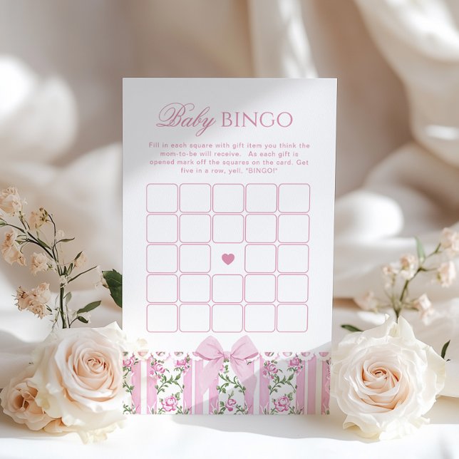 Papier Pink Bow Love Shack Baby Bingo Coquette Game (Créateur téléchargé)
