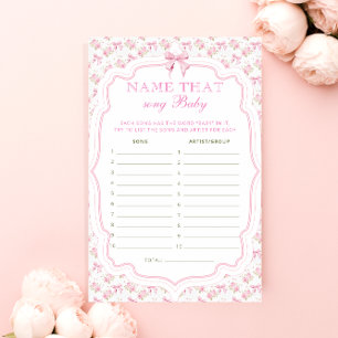 Papier Pink Bow Nom Qui Chante Baby shower Jeu