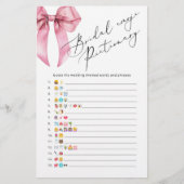 Papier Pink Bow nuptiale douche émoji jeu pictionnaire (Devant)