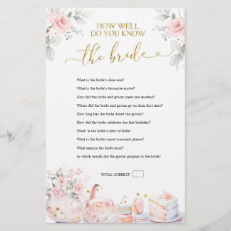 Papier Pink Bridal Tea How Well do You Know the Bride
