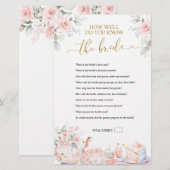 Papier Pink Bridal Tea How Well do You Know the Bride (Devant / Derrière)