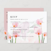 Papier Pink Calla Lily Bouquet Mariage RSVP (Devant / Derrière)