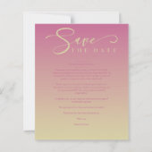 Papier Pink Cheap Gradient Minimalist Photo Couple (Dos)