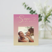 Papier Pink Cheap Gradient Minimalist Photo Couple (Debout devant)