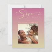 Papier Pink Cheap Gradient Minimalist Photo Couple (Devant)