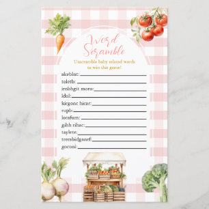 Papier Pink Cultivé localement Fresh Market Word Scramble