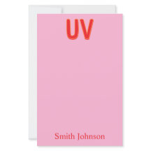 Pink Custom Monogram Stationery Note Card