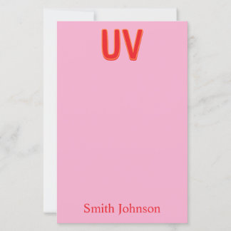 Papier Pink Custom Monogram Stationery Note Card
