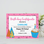Papier Pink Cute Cupcake Clipart Certificat d'anniversair (Debout devant)