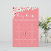 Papier Pink Daisy & Bumblebee Baby Bingo (Debout devant)
