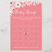 Papier Pink Daisy & Bumblebee Baby Bingo (Devant)