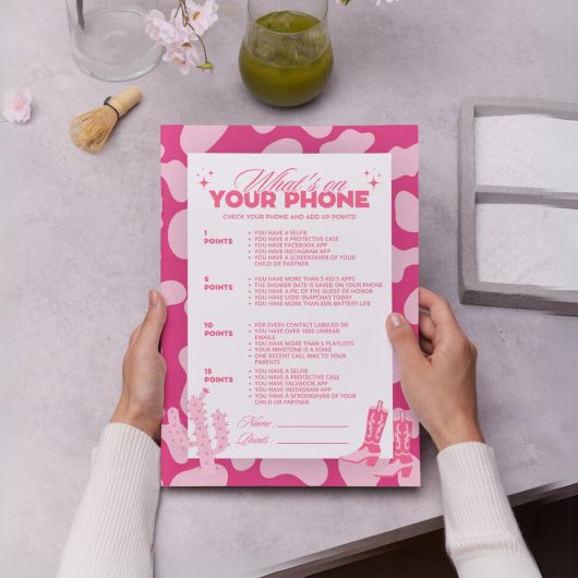 Papier Pink Disco Cowgirl What's On Your Phone Game