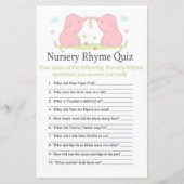 Papier Pink Elephant Nursery Rhyme Quiz jeu de baby showe (Devant)