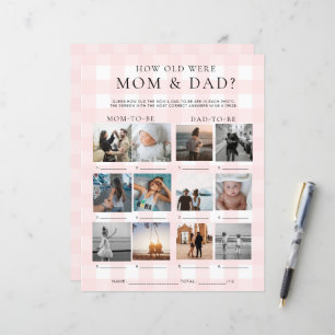 Papier Pink En vichy Quel âge ont été maman et papa jeu d