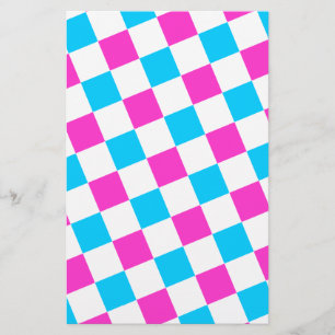 Papier Pink et Aqua Checkerboard