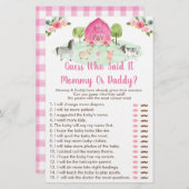 Papier Pink Farm Floral Devinez Qui A Dit Qu'Il Douche Je (Devant / Derrière)