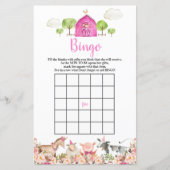 Papier Pink Farm House Animaux Barnyard Bingo Jeux (Devant)