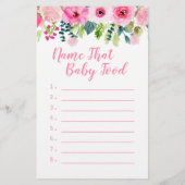 Papier Pink Floral 2 Baby showers Jeux Guess Prix & Nourr (Dos)