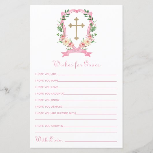 Papier Pink Floral Baptism (Devant)