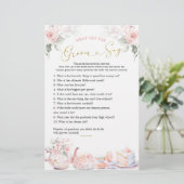 Papier Pink Floral Fête des mariées Tea Party Groom Dites (Debout devant)