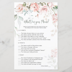 Papier Pink Floral Foliage Baby Ce qui est sur votre jeu 