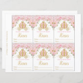 Papier Pink Floral Princess Devine Combien De Baisers Jeu (Devant / Derrière)