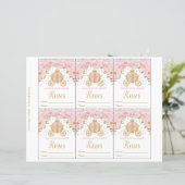 Papier Pink Floral Princess Devine Combien De Baisers Jeu (Debout devant)