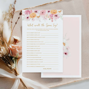 Papier Pink Floral Qu'est-ce qui a fait Groom Bridal Game