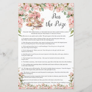 Papier Pink Floral Tea Party Bridal Shower Pass the Prize