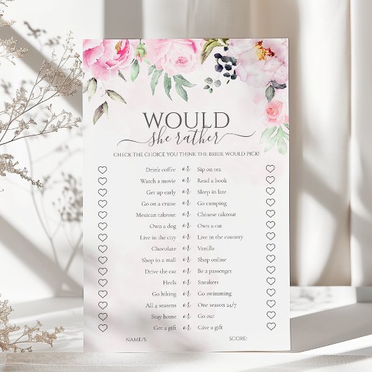 Papier Pink Floral Voudrait-Elle Plutôt Fête des mariées 