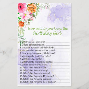 Papier Pink Flower Comme tu connais bien la fille d'anniv