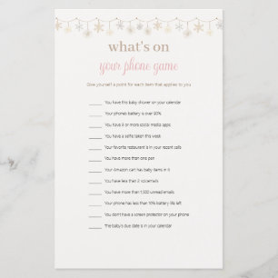 Papier Pink Funny Ce qui est sur votre Baby shower de tél