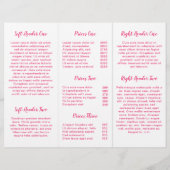 Papier Pink Fuschia Moderne Salon à ongles Tripli Brochur (Dos)