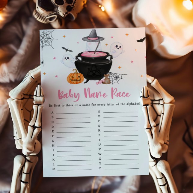 Papier Pink Ghost Baby est en train de brasser Baby Name  (Baby is Brewing Baby Shower Baby Name Race Game)