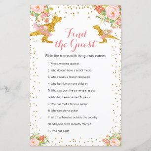 Papier Pink Gold Dino Girl Watercolor Trouvez le jeu Invi
