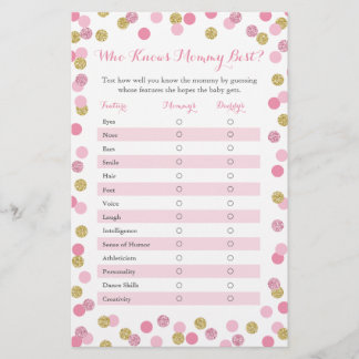 Papier Pink Gold qui connaît maman meilleur Baby shower j