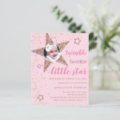 Papier Pink & Gold Twinkle Star 1er anniversaire Invitati (Debout devant)